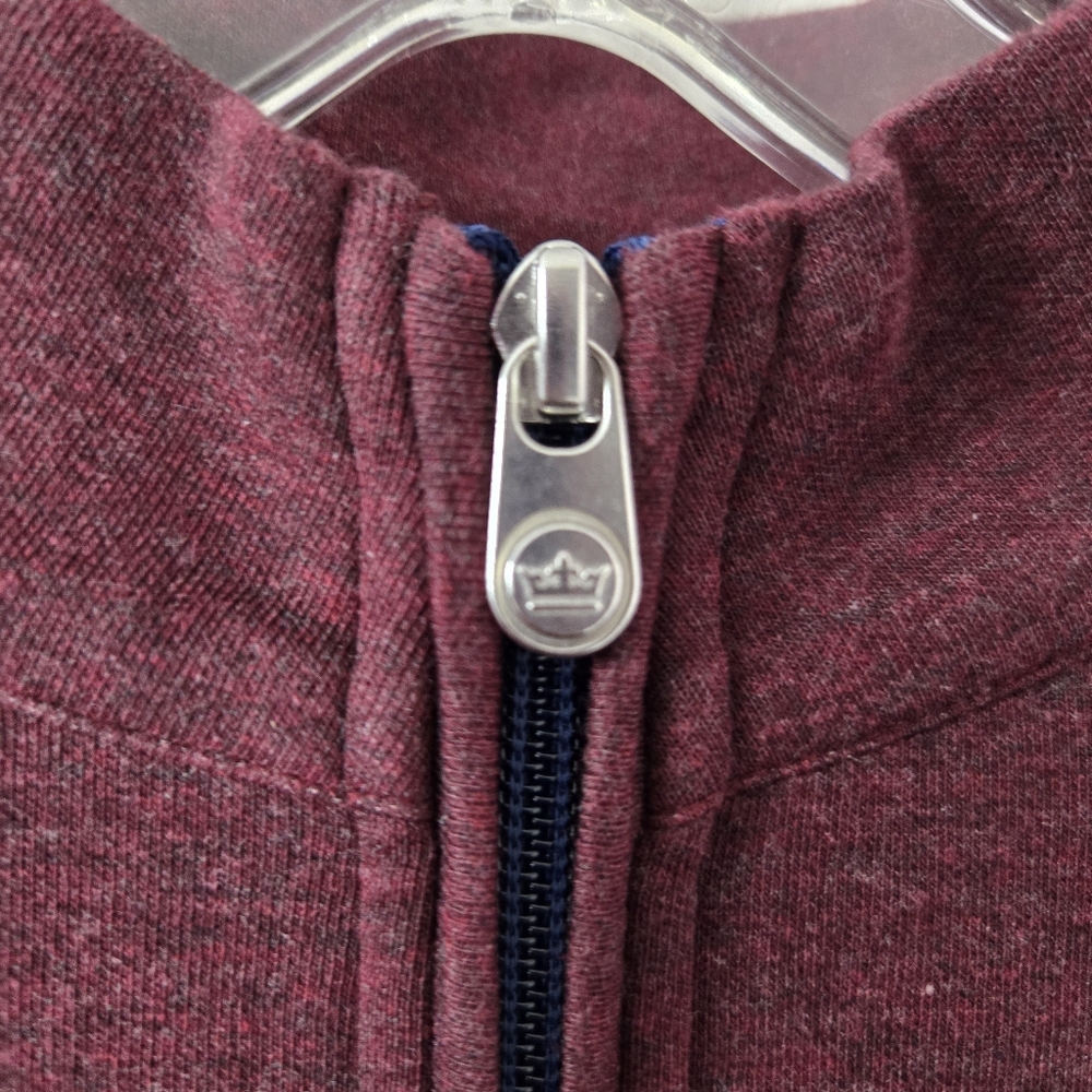 Peter Millar Crown Comfort Interlock 1/4 Zip Pullover Sweater Burgundy Red Large - Picture 6 of 16